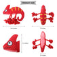 2 Pcs Red Interactive Plush Chameleon Dog Toy with Squeaker & Rope Legs - Durable Chew Toy for Medium/Large Dogs, Teeth Cleaning Texture, Machine Washable (10.2in)