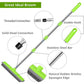 Black and Silver Versatile Pet Hair Remover Rubber Broom & Squeegee - 125cm Adjustable Stainless Steel Handle for Carpets, Floors & Windows