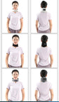 Light Grey Heated Vibrating Neck Wrap - USB Powered Massager for Soothing Pain Relief with 3 Heat & 3 Vibration Modes