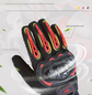 Size 2XL Green and Black Protective Motorcycle Riding Gloves - Hard Knuckle Armour & Touchscreen Fingertips