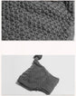 Size L Grey Whimsical Knit Dog Hat with Pom-Pom - Cozy Winter Pet Beanie & Snood