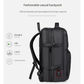 Black Expandable Business Travel Backpack with USB Charging Port - Water-Resistant Laptop Bag for Commuting & Carry-On