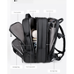 Black Expandable Business Travel Backpack with USB Charging Port - Water-Resistant Laptop Bag for Commuting & Carry-On
