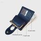 Dark Blue Elegant Croc Embossed Womens Wallet - Short PU Leather Bifold with Removable Kisslock Coin Purse & Card Holder