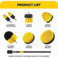 Yellow and Black  6 Pack Drill Brush Power Scrubber Cleaning Brush Extended Long Attachment Set All Purpose Drill Scrub Brushes Kit for Grout, Floor, Tub, Shower, Tile, Bathroom and Kitchen Surface
