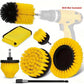 Yellow and Black Complete 7-Piece Drill Brush Power Scrubber Set - All-Purpose Cleaning Kit for Bathroom, Tile, Car Detailing & More