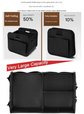 Blue and Black Heavy Duty Collapsible Car Boot Organiser - Large 65L Waterproof Trunk Storage Box with Compartments for SUV & Car