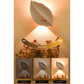 White RGB Color-Changing Leaf LED Night Light - Wireless Motion Sensor Wall Lamp with Remote Control for Ambiance Lighting