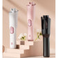 White Portable Cordless Hair Curler - USB-C Rechargeable Automatic Hair Waver with Ceramic Barrel & Anti-Scald Design