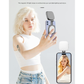 White Magnetic Foldable Selfie Light with Mirror - Rechargeable LED Fill Light for iPhone & Android Vlogging(Mobile phone is a shooting prop and is not included)