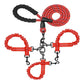 Red 3-in-1 Tangle-Free Dog Leash for 1-3 Dogs - Heavy Duty Bungee Coupler with Reflective Stitching & Padded Handle