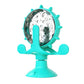 Blue Interactive Pet Treat Dispenser - Spinning Wheel Food Puzzle Toy for Cats & Dogs with Suction Cup Base