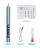 Blue Rechargeable Electric Nail Drill Pen with UV Curing Lamp - Professional All-in-One Manicure Pedicure Kit for Polishing & Gel Removal
