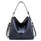 Blue Womens Soft PU Leather Hobo Bag - Large Casual Tote Handbag with Adjustable Crossbody Strap