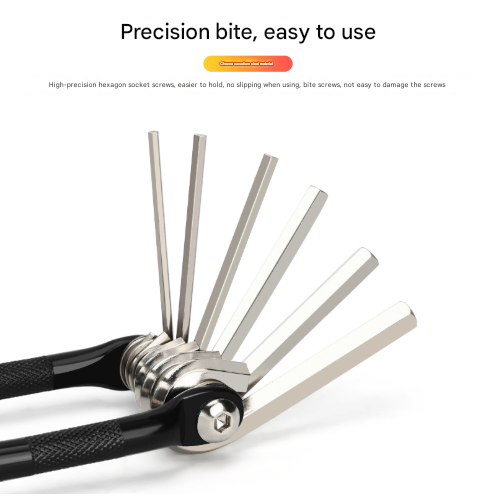 Black and Silver 16 in 1 Bicycle Repair Multi Tool - Compact Folding Bike Tool Kit with Chain Breaker for MTB Road Cycling