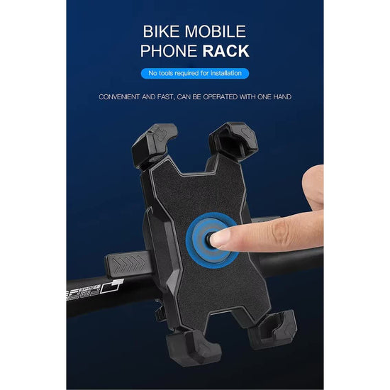 Red and Black Secure Grip Bike Phone Mount - Adjustable 360 Rotation Bicycle Handlebar Holder, Universal Cradle for MTB & Road Cycling
