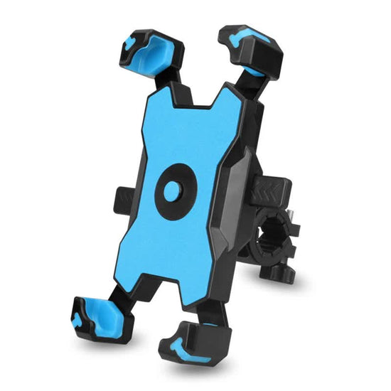 Blue and Black Secure Grip Bike Phone Mount - Adjustable 360 Rotation Bicycle Handlebar Holder, Universal Cradle for MTB & Road Cycling