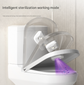 2 Pcs White Automatic UVC Toilet Sanitizer Light - Rechargeable Portable Sterilizer for Bathroom Hygiene