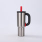 Natural Steel 40oz Macron Stainless Steel Insulated Tumbler with Handle and Straw - 14.8 x 10.5 x 28 cm Large Capacity Car-Friendly Travel Mug