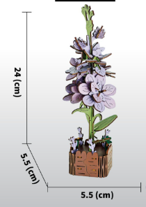 DIY 3D Wooden Violet Flower Puzzle - 60-Piece Kids&