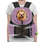 Ventilated Adjustable Pet Backpack - Carrier for Small to Medium Dogs and Large Cats, Purple