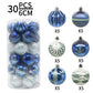 Blue 30-Piece 6cm Electroplated Christmas Baubles - Hand-Painted Tree Ornaments