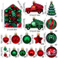Automobile Model 72-Piece Christmas Bauble Set - Hand-Painted House and Round Ornaments