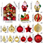 Boot Cut 72-Piece Christmas Bauble Set - Hand-Painted House and Round Ornaments