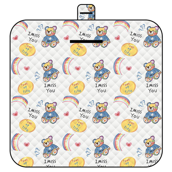 Rainbow Bear Thick Waterproof Foldable Picnic Mat - 150x200cm for Camping & Beach