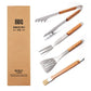 Premium 4-Piece BBQ Tool Set with Rubberwood Handles - Kraft Box