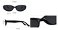 2PCS Pink Blue Retro Oval Cat-Eye Sunglasses - Chic Influencer-Style Shades