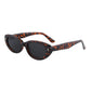 2PCS Leopard Gray Retro Oval Cat-Eye Sunglasses - Chic Influencer-Style Shades