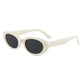 2PCS Light Yellow Grey Retro Oval Cat-Eye Sunglasses - Chic Influencer-Style Shades
