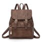 Coffee Stylish PU Leather Backpack for Women - Compact Travel Companion