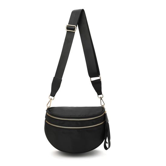 Black Trendy Sling Bag - Women&
