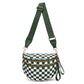 Black and White Checkered Trendy Sling Bag - Women&
