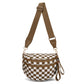 Brown Checkered Trendy Sling Bag - Women&
