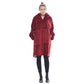 Wine Red Oversized Wearable Blanket Hoodie - Ultra Soft & Cozy Snuggle Pullover for Adults