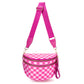Rose Red Checkered Trendy Sling Bag - Women&