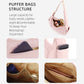 light-root Colour Trendy Nylon Puffer Shoulder Bag for Women - Lightweight Large Capacity Underarm Tote