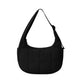 Black Trendy Nylon Puffer Shoulder Bag for Women - Lightweight Large Capacity Underarm Tote
