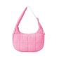 Pink Trendy Nylon Puffer Shoulder Bag for Women - Lightweight Large Capacity Underarm Tote