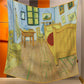 Bedroom Elegant Artistry Shawl - Large 130cm Square Scarf with Oil Painting Print & Hand-Rolled Hem