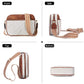 Double Zipper Black White Brown Chic Quilted Crossbody Bag - Vintage PU Leather Shoulder Purse with Adjustable Strap