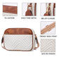 Double Zipper Grey Chic Quilted Crossbody Bag - Vintage PU Leather Shoulder Purse with Adjustable Strap