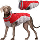 XL Red Grey Premium Winter Puffer Dog Coat - Windproof & Fleece-Lined Jacket for Cold Weather