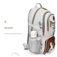 White Stylish Large Capacity Backpack - Water-Resistant Oxford Rucksack for Travel, School & Daily Use