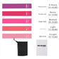 Pink 2PCS Premium Resistance Loop Bands Set of 5 - Fitness Exercise Bands for Legs, Glutes, and Strength Training with Carry Bag