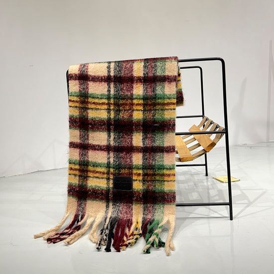Red-yellow Plaid Color-Block Women&