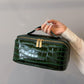 Green Chic Croc-Embossed Travel Makeup Case Large Capacity Cosmetic Organizer Bag